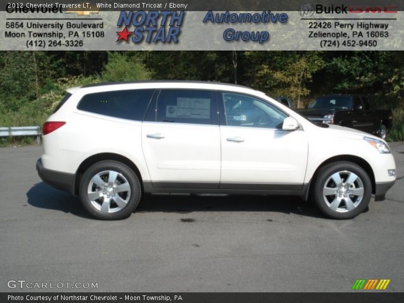 White Diamond Tricoat / Ebony 2012 Chevrolet Traverse LT