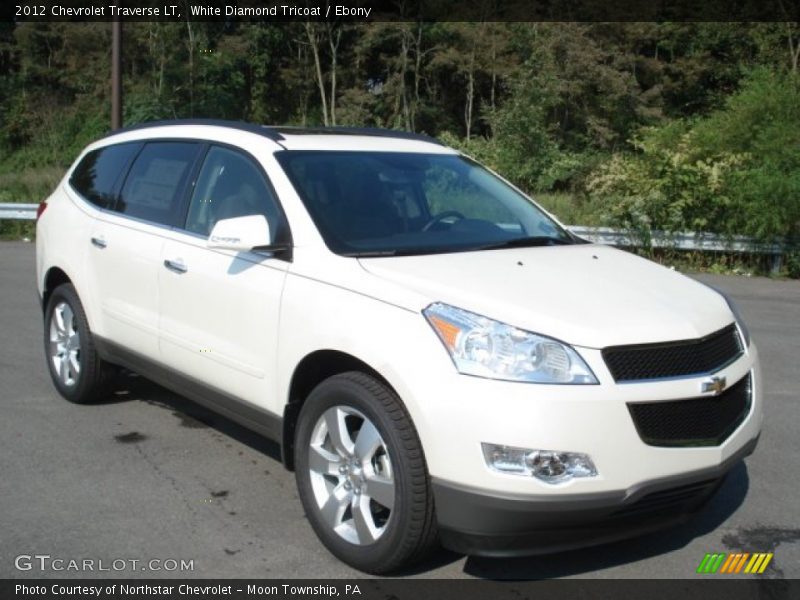 White Diamond Tricoat / Ebony 2012 Chevrolet Traverse LT