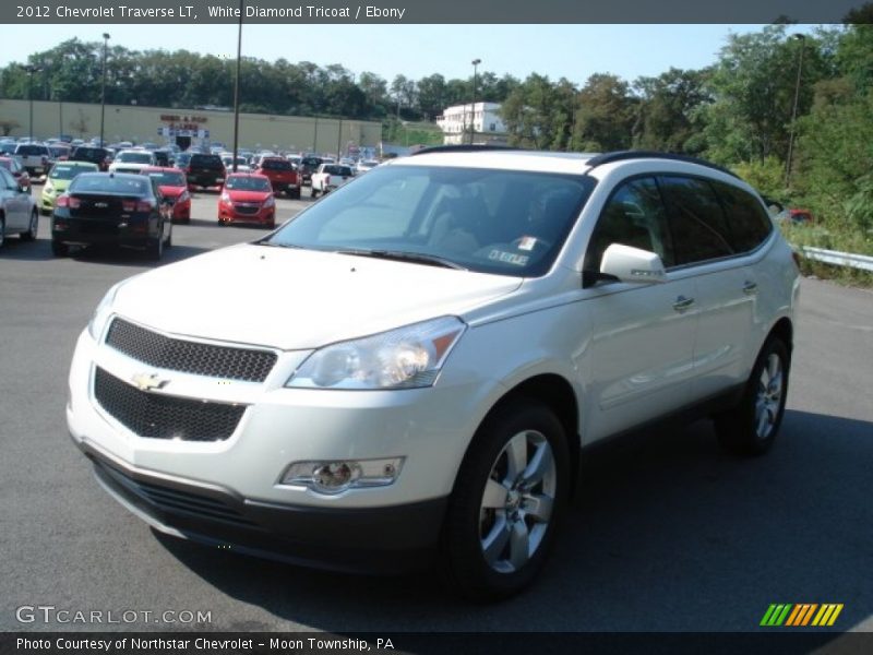 White Diamond Tricoat / Ebony 2012 Chevrolet Traverse LT