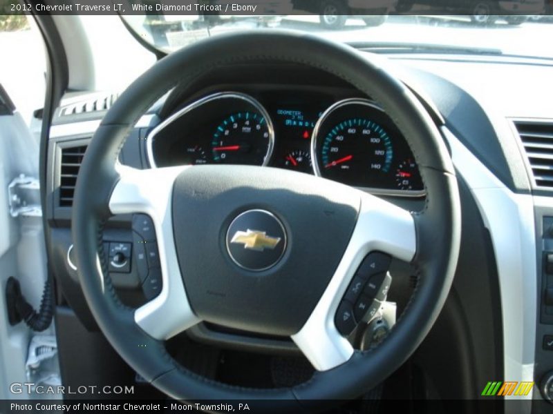White Diamond Tricoat / Ebony 2012 Chevrolet Traverse LT