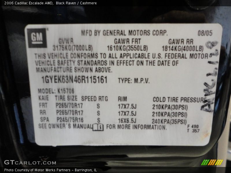 Black Raven / Cashmere 2006 Cadillac Escalade AWD