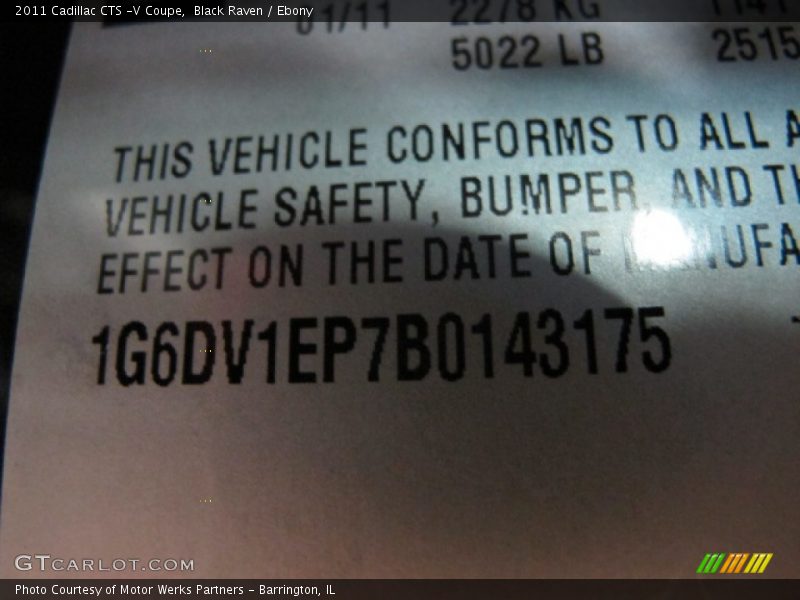Black Raven / Ebony 2011 Cadillac CTS -V Coupe
