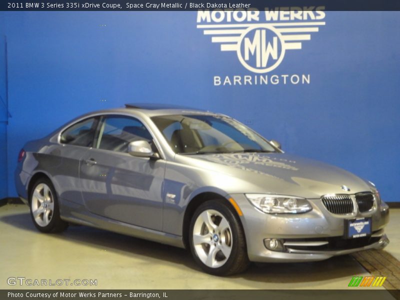 Space Gray Metallic / Black Dakota Leather 2011 BMW 3 Series 335i xDrive Coupe
