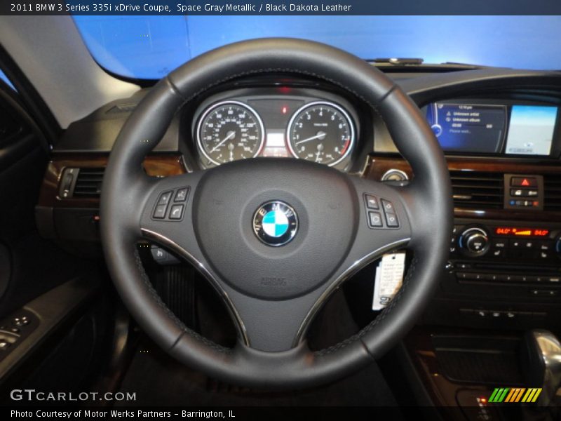 Space Gray Metallic / Black Dakota Leather 2011 BMW 3 Series 335i xDrive Coupe