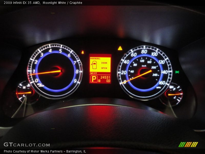 Moonlight White / Graphite 2009 Infiniti EX 35 AWD
