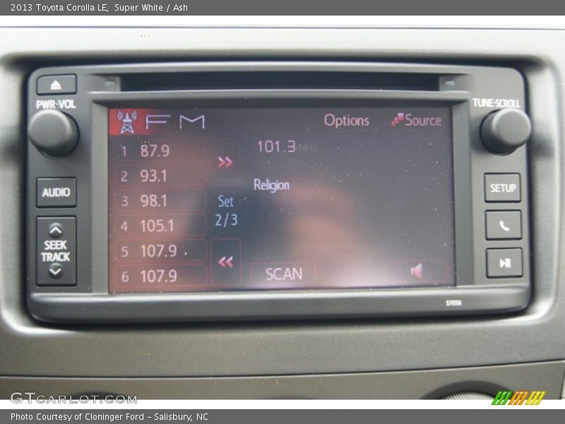 Controls of 2013 Corolla LE