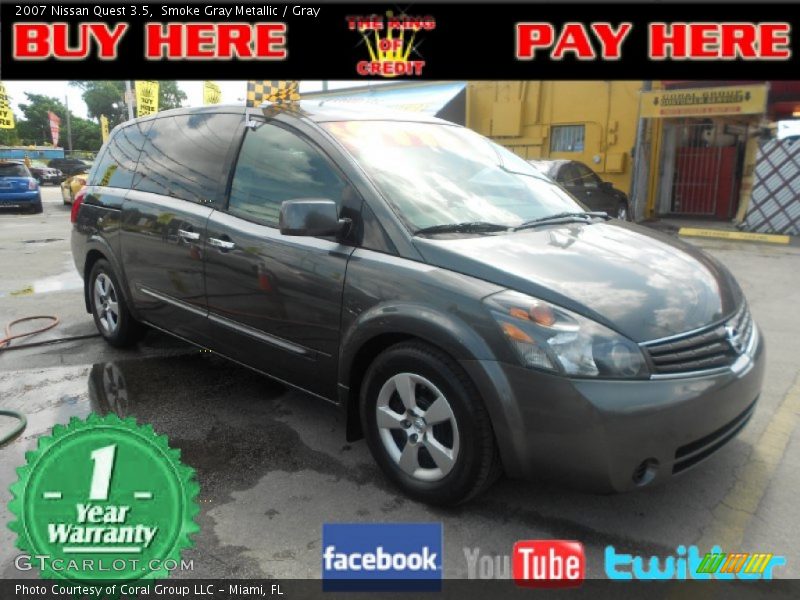 Smoke Gray Metallic / Gray 2007 Nissan Quest 3.5