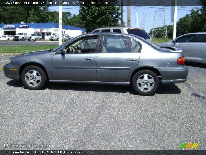 Medium Gray Metallic / Neutral Beige 2003 Chevrolet Malibu LS Sedan