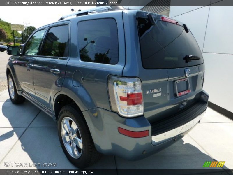 Steel Blue Metallic / Stone 2011 Mercury Mariner Premier V6 AWD