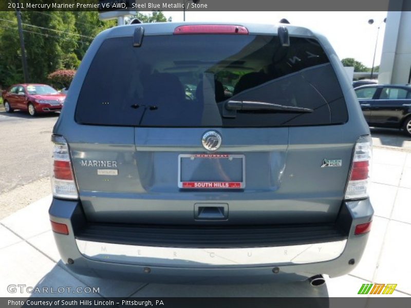 Steel Blue Metallic / Stone 2011 Mercury Mariner Premier V6 AWD