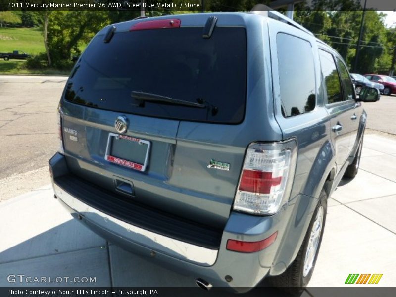 Steel Blue Metallic / Stone 2011 Mercury Mariner Premier V6 AWD