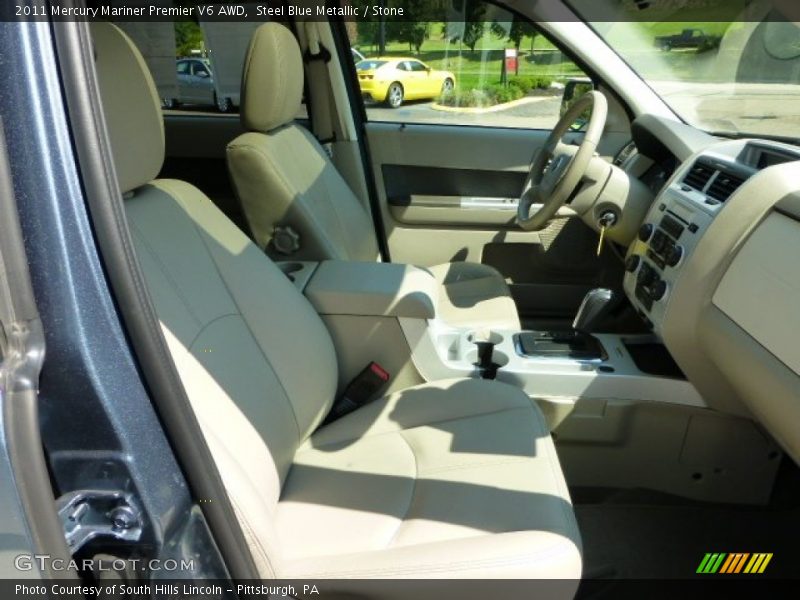 Steel Blue Metallic / Stone 2011 Mercury Mariner Premier V6 AWD