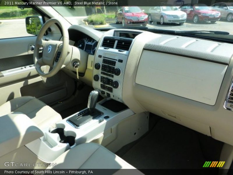 Steel Blue Metallic / Stone 2011 Mercury Mariner Premier V6 AWD