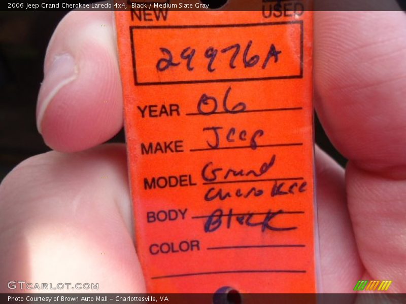 Black / Medium Slate Gray 2006 Jeep Grand Cherokee Laredo 4x4