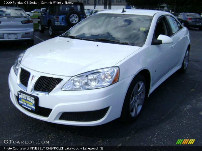 Summit White / Ebony 2009 Pontiac G6 Sedan