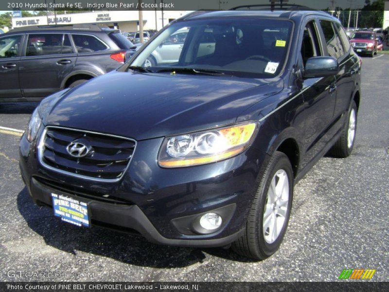 Indigo Blue Pearl / Cocoa Black 2010 Hyundai Santa Fe SE
