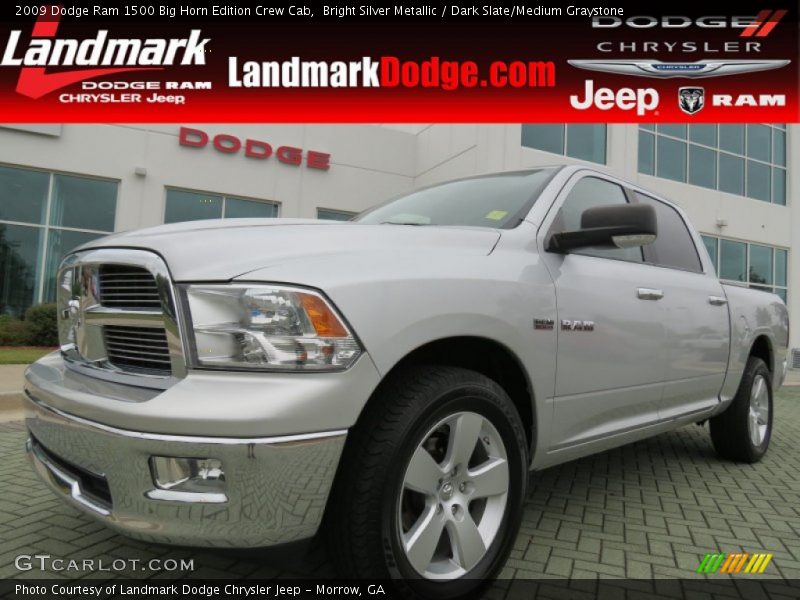 Bright Silver Metallic / Dark Slate/Medium Graystone 2009 Dodge Ram 1500 Big Horn Edition Crew Cab