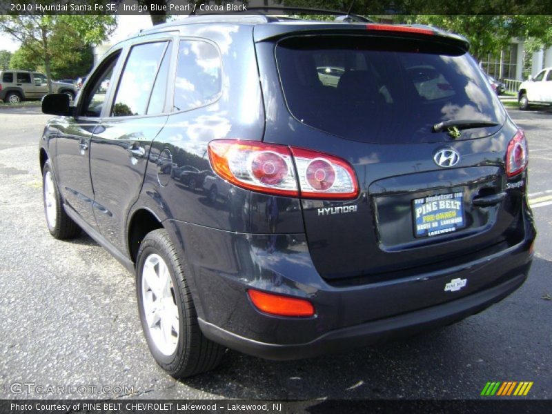 Indigo Blue Pearl / Cocoa Black 2010 Hyundai Santa Fe SE