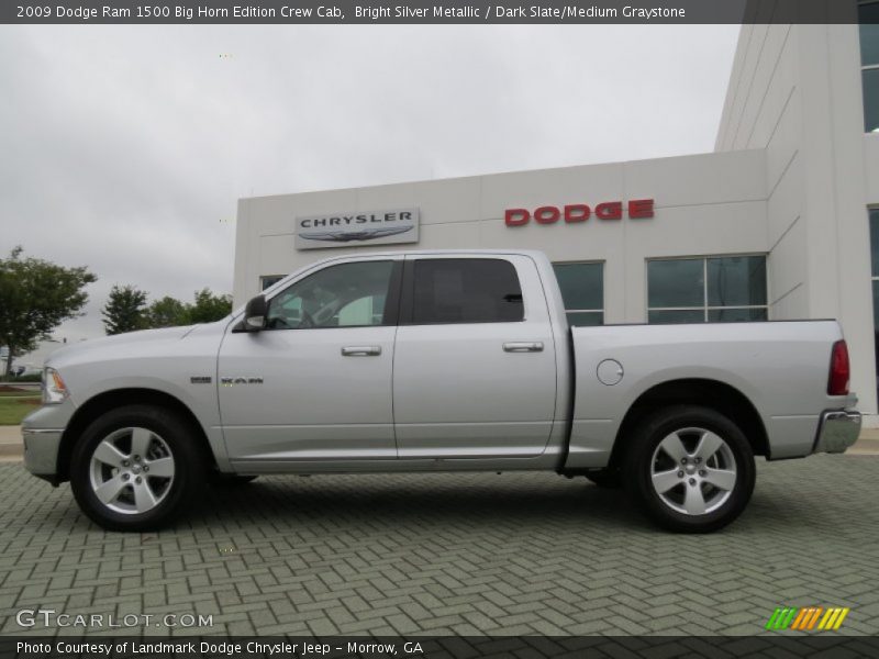 Bright Silver Metallic / Dark Slate/Medium Graystone 2009 Dodge Ram 1500 Big Horn Edition Crew Cab