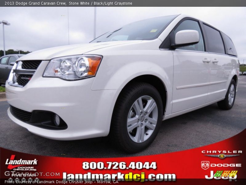 Stone White / Black/Light Graystone 2013 Dodge Grand Caravan Crew