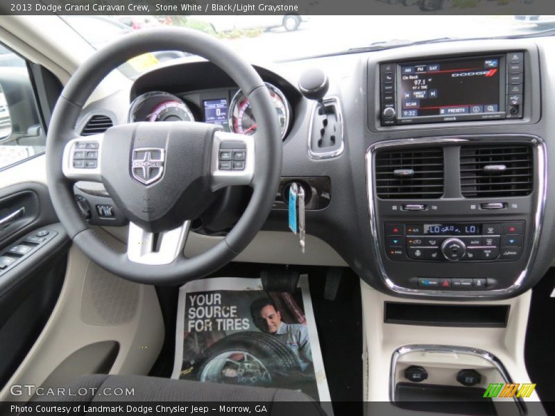Stone White / Black/Light Graystone 2013 Dodge Grand Caravan Crew