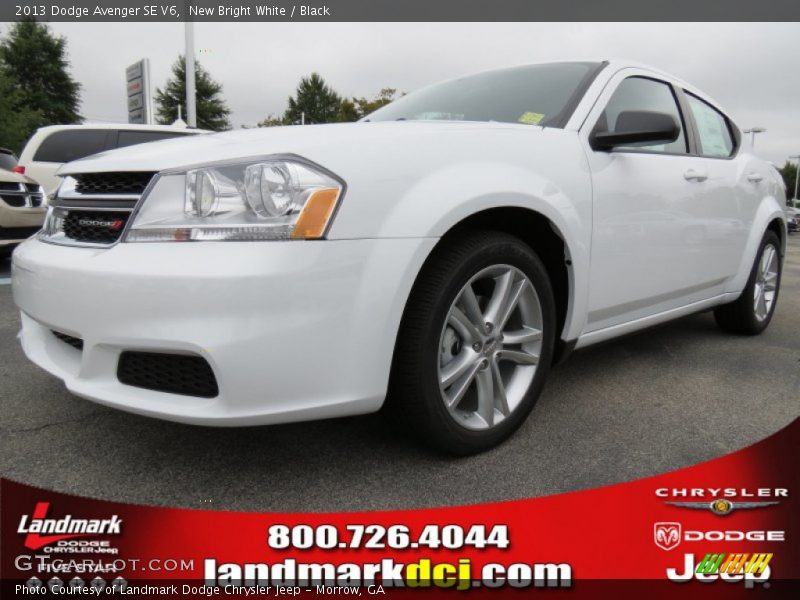 New Bright White / Black 2013 Dodge Avenger SE V6