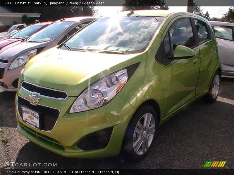 Jalapeno (Green) / Green/Green 2013 Chevrolet Spark LS