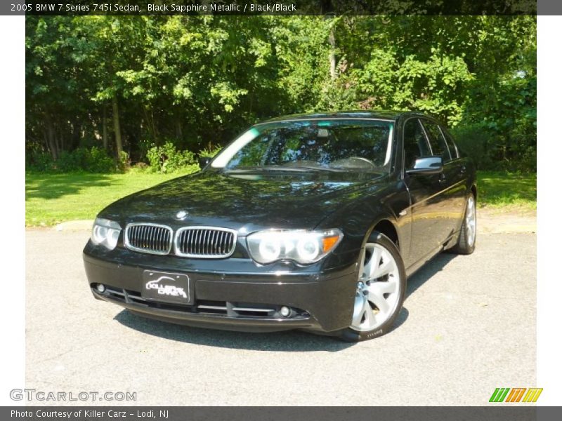 Black Sapphire Metallic / Black/Black 2005 BMW 7 Series 745i Sedan