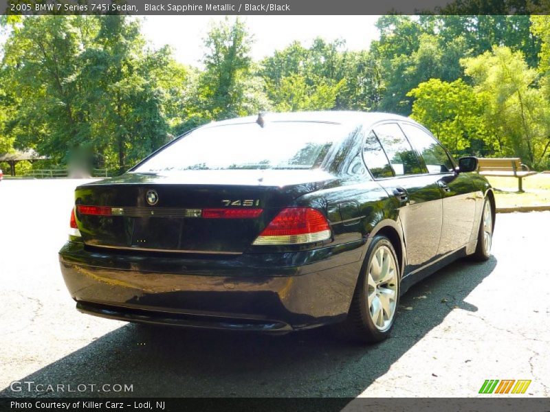 Black Sapphire Metallic / Black/Black 2005 BMW 7 Series 745i Sedan