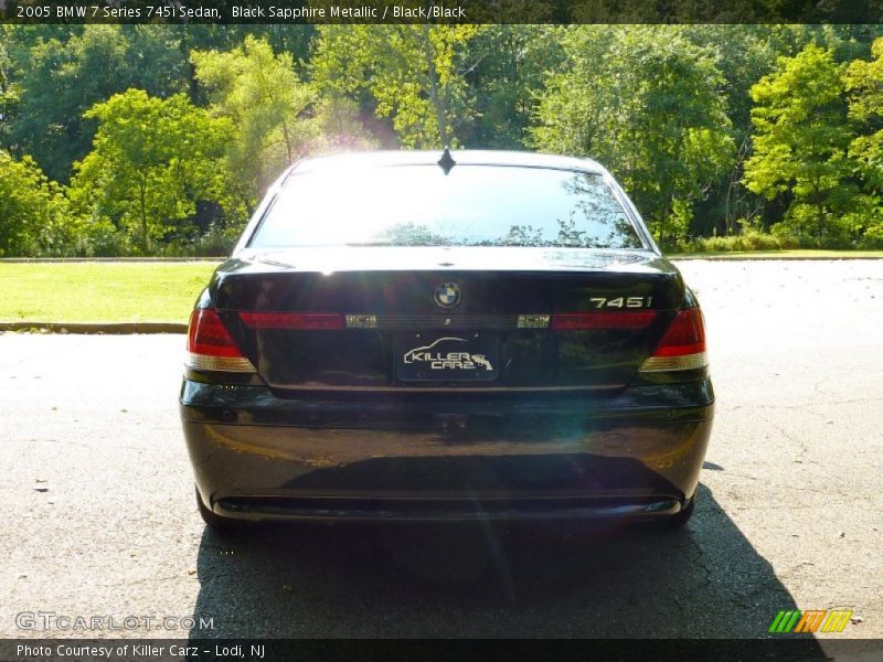 Black Sapphire Metallic / Black/Black 2005 BMW 7 Series 745i Sedan