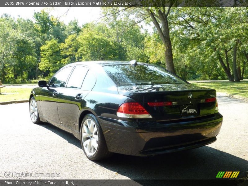 Black Sapphire Metallic / Black/Black 2005 BMW 7 Series 745i Sedan