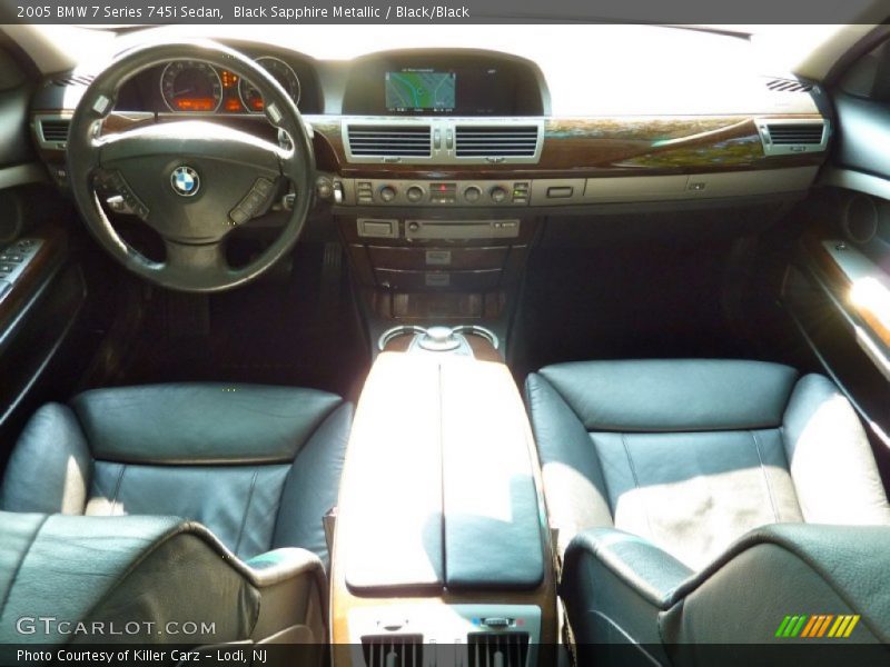 Black Sapphire Metallic / Black/Black 2005 BMW 7 Series 745i Sedan