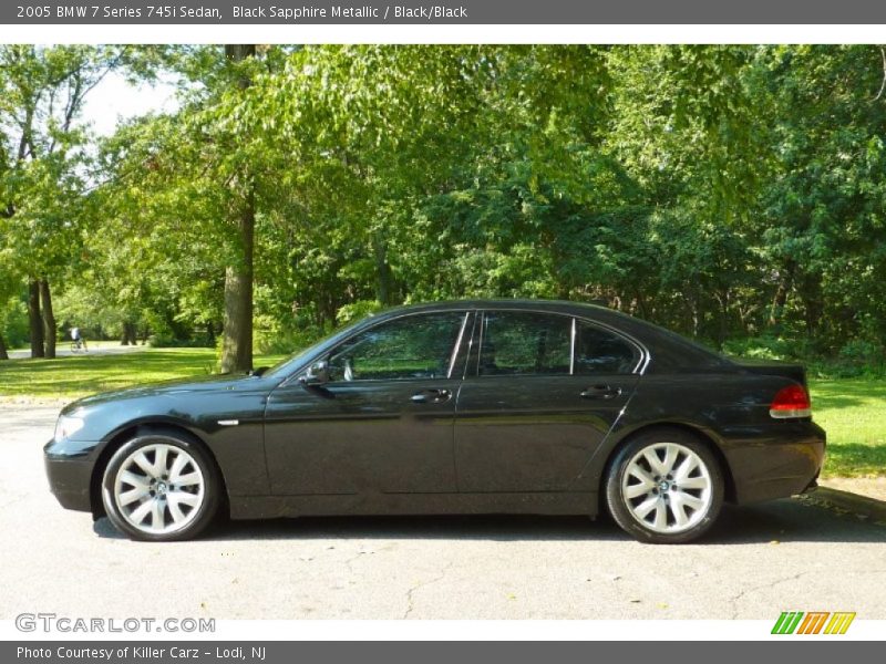 Black Sapphire Metallic / Black/Black 2005 BMW 7 Series 745i Sedan