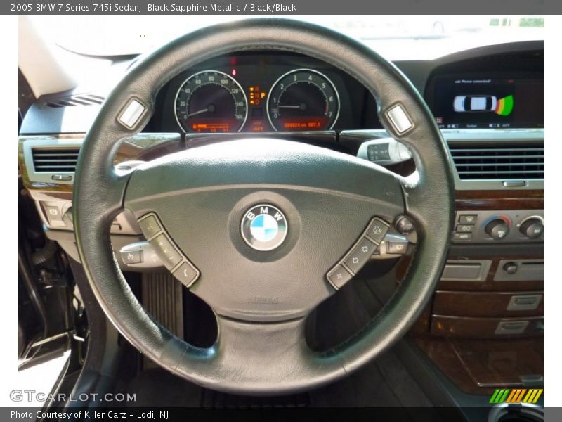 Black Sapphire Metallic / Black/Black 2005 BMW 7 Series 745i Sedan