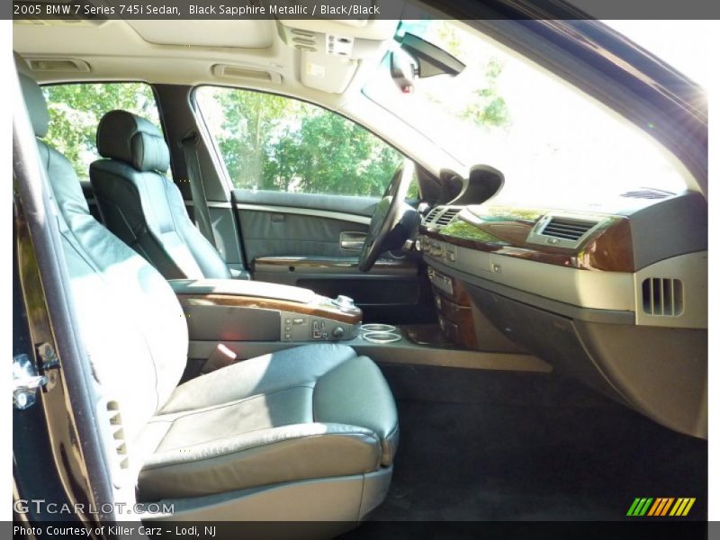 Black Sapphire Metallic / Black/Black 2005 BMW 7 Series 745i Sedan