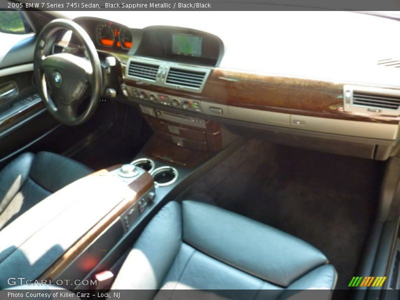 Black Sapphire Metallic / Black/Black 2005 BMW 7 Series 745i Sedan