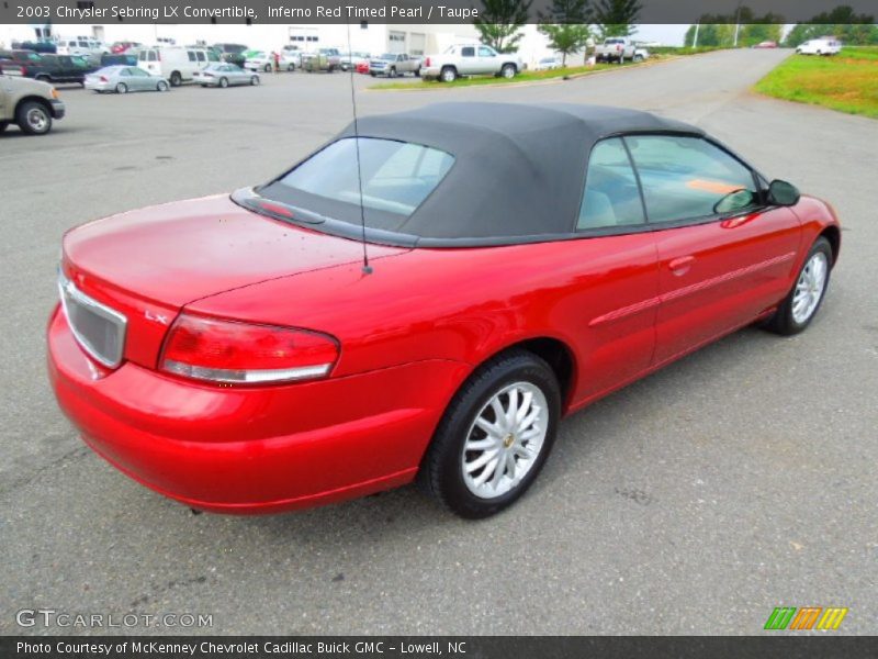 Inferno Red Tinted Pearl / Taupe 2003 Chrysler Sebring LX Convertible