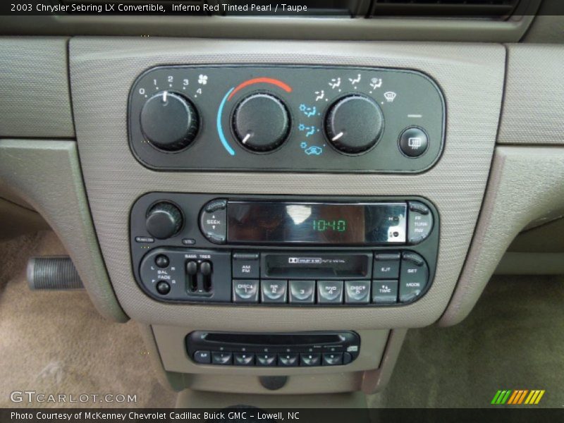 Controls of 2003 Sebring LX Convertible