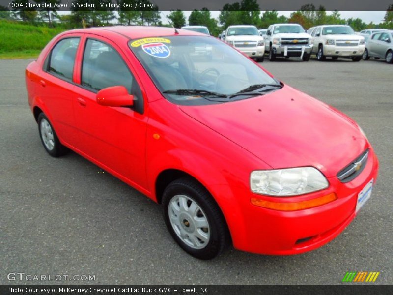 Victory Red / Gray 2004 Chevrolet Aveo LS Sedan