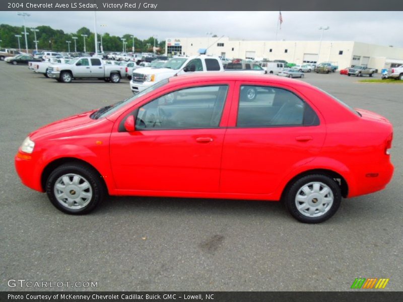 Victory Red / Gray 2004 Chevrolet Aveo LS Sedan