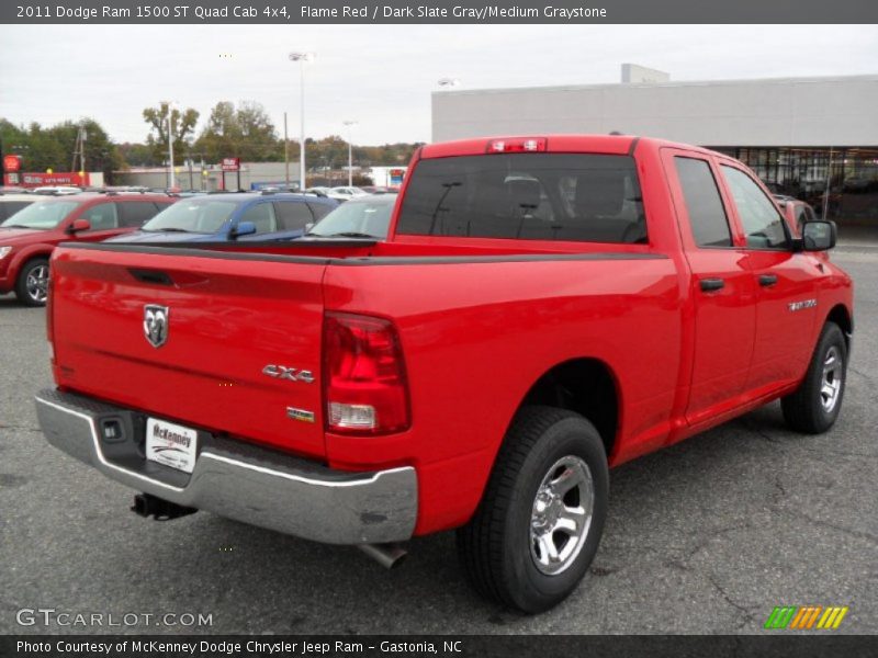 Flame Red / Dark Slate Gray/Medium Graystone 2011 Dodge Ram 1500 ST Quad Cab 4x4