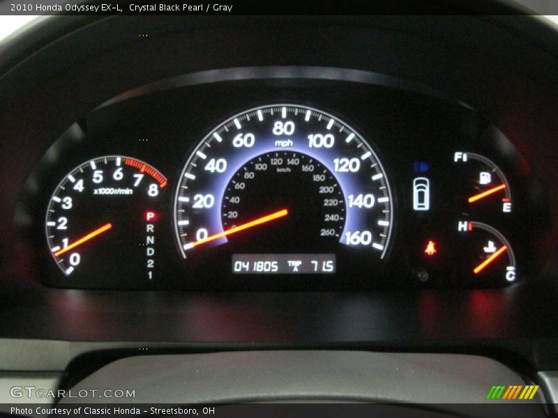 Crystal Black Pearl / Gray 2010 Honda Odyssey EX-L