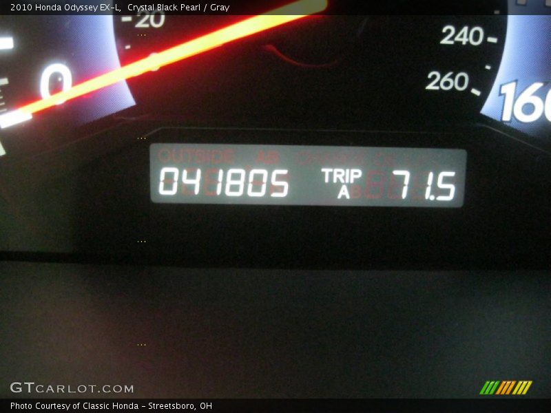 Crystal Black Pearl / Gray 2010 Honda Odyssey EX-L