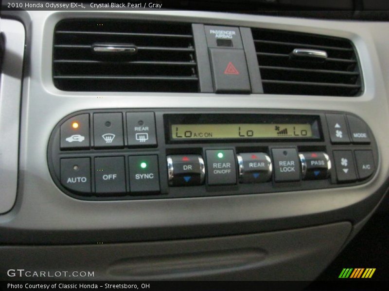 Crystal Black Pearl / Gray 2010 Honda Odyssey EX-L