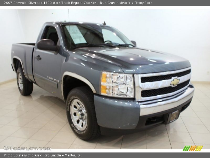 Blue Granite Metallic / Ebony Black 2007 Chevrolet Silverado 1500 Work Truck Regular Cab 4x4