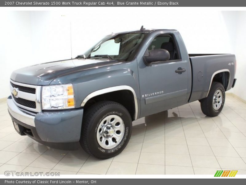 Blue Granite Metallic / Ebony Black 2007 Chevrolet Silverado 1500 Work Truck Regular Cab 4x4
