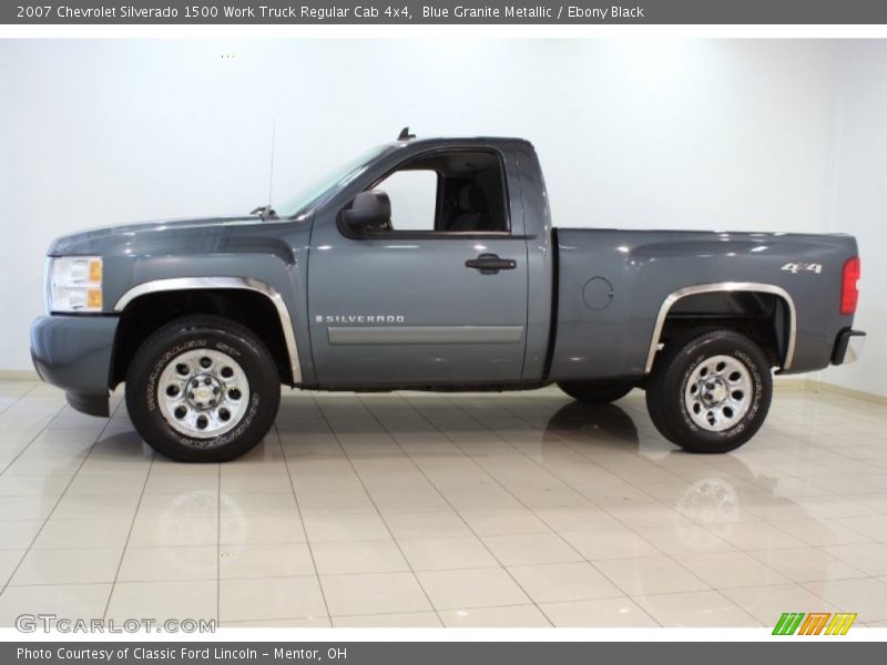 Blue Granite Metallic / Ebony Black 2007 Chevrolet Silverado 1500 Work Truck Regular Cab 4x4