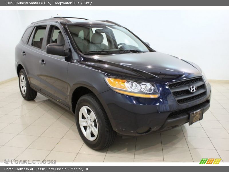 Deepwater Blue / Gray 2009 Hyundai Santa Fe GLS