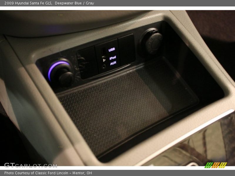 Deepwater Blue / Gray 2009 Hyundai Santa Fe GLS