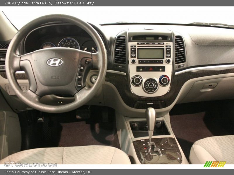 Deepwater Blue / Gray 2009 Hyundai Santa Fe GLS